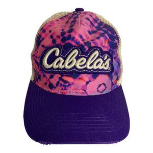 Cabela Youth Kids Hat Baseball Cap Pink One Size Adjustable Tie Dye Hunting Cap
